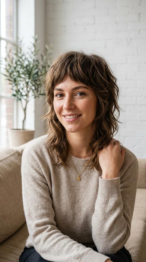 Modern Mullet-Inspired Razor Cut