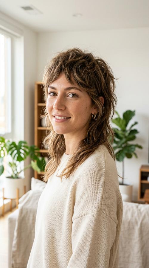Modern Mullet-Inspired Shag