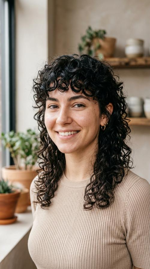 Modern Mullet with Curls