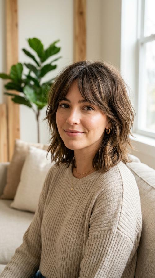Modern Shag with Curtain Bangs