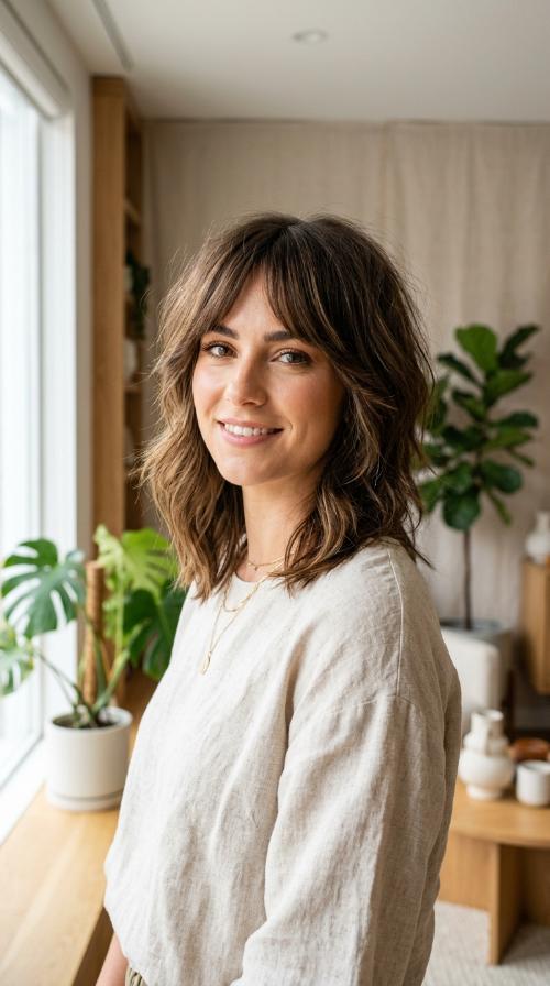 Modern Shag with Curtain Bangs