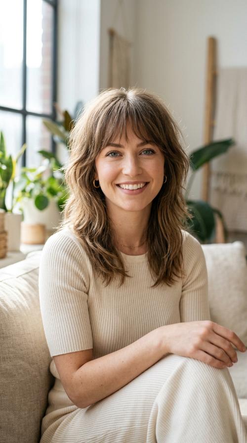 Modern Shag with Wispy Fringe