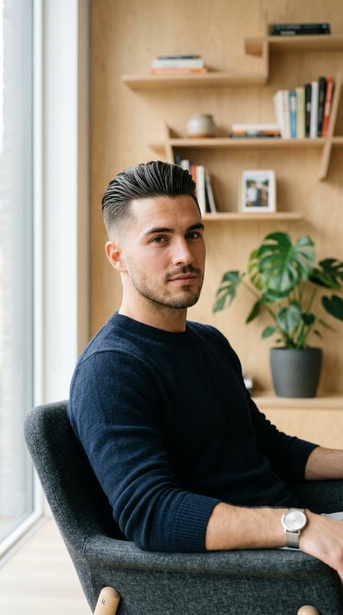 Modern Slick Back with Undercut