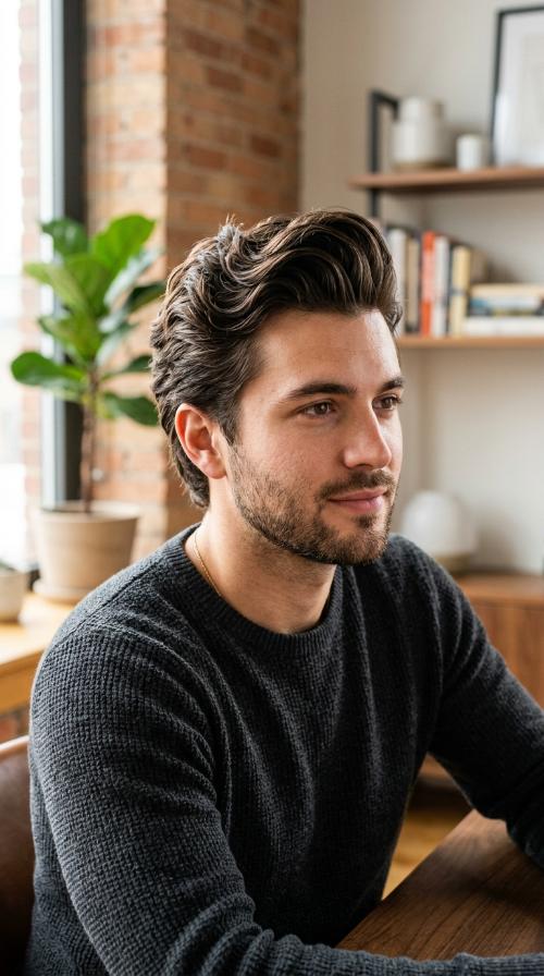 Modern Wavy Pompadour