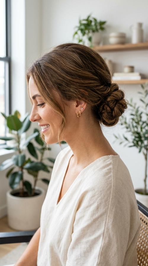 Multi-Knotted Low Updo