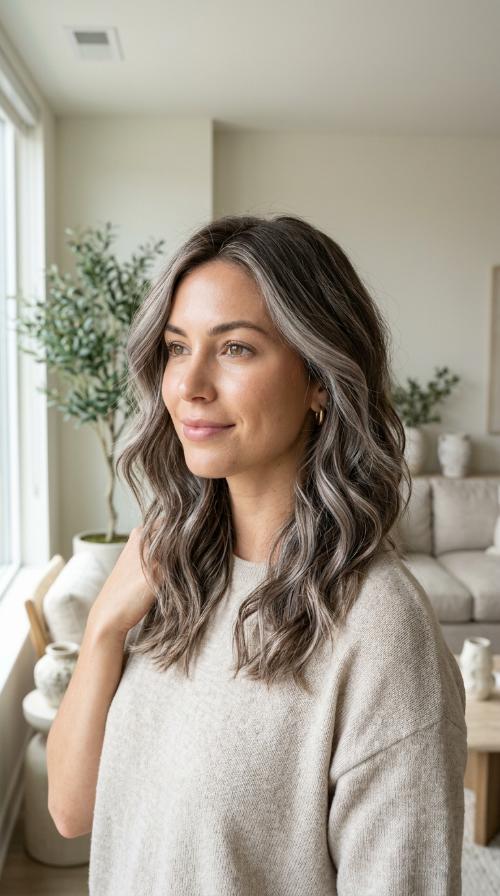 Mushroom Brown with Silver Accents