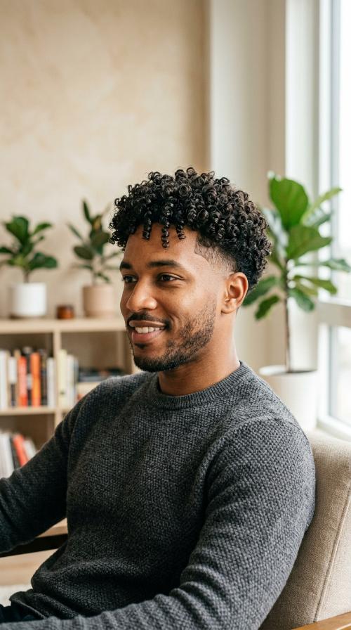 Natural Curls with Taper