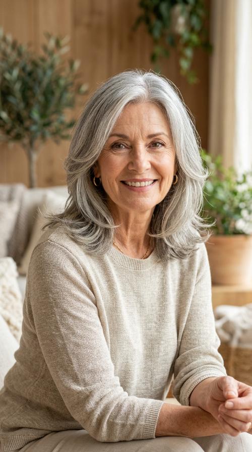 Natural Silver Sensation with Layered Ends