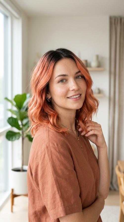 Peachy Coral Shift