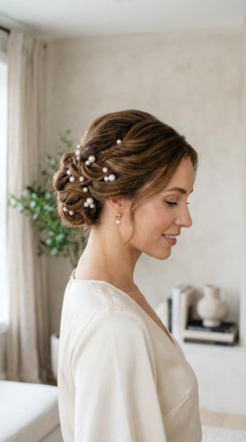 Pearl-Accented Updo