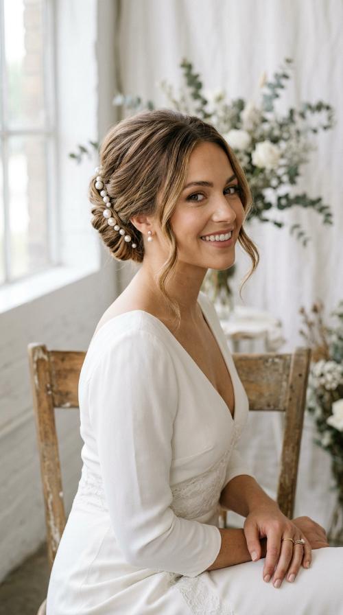 Pearl-Adorned French Twist