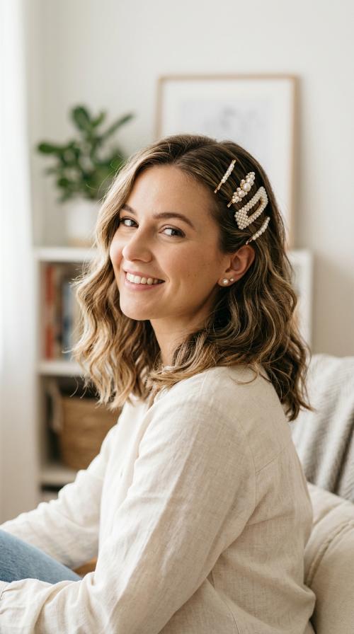 Pearl-Embellished Pins Style