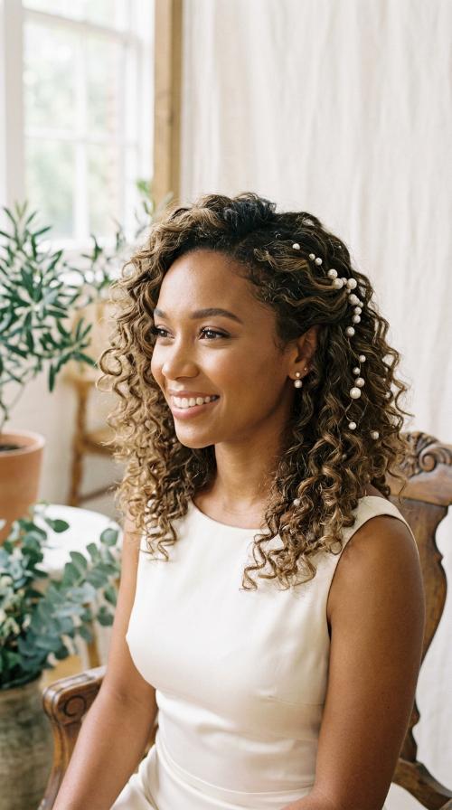Pearl-Pinned Soft Curls
