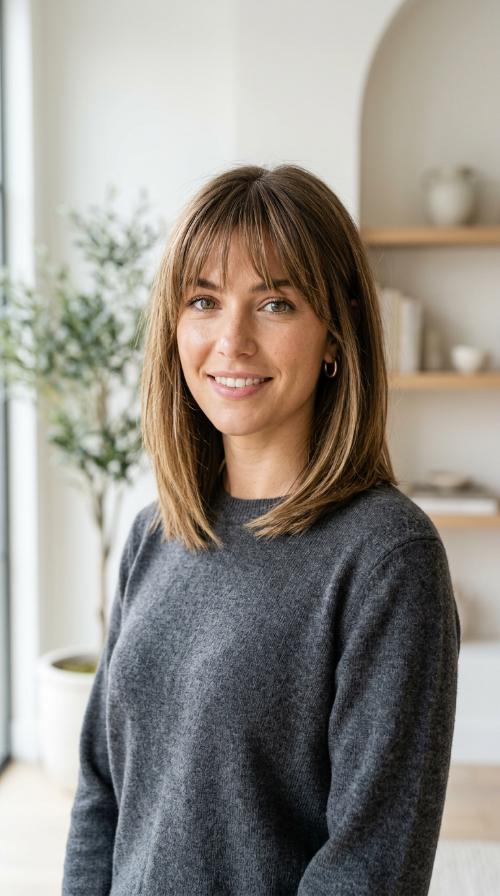 Piecey Bangs with a Modern Lob Length