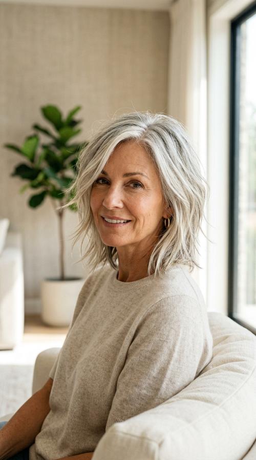 Piecey Platinum Layers for Fine Hair