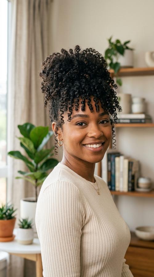 Pineapple Updo for Medium Hair