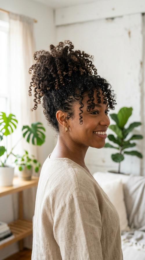 Pineapple Updo for Medium Length