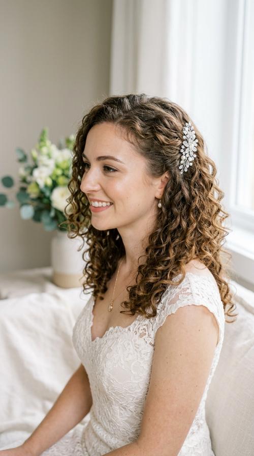 Pinned-Back Side with Sparkling Barrette