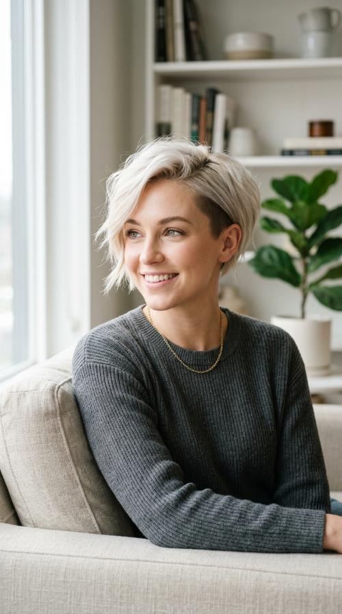 Platinum Blonde Pixie-Bob Undercut