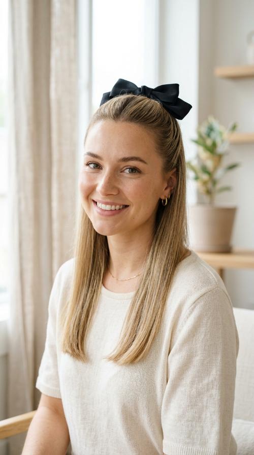 Polished Bow with Straight Strands