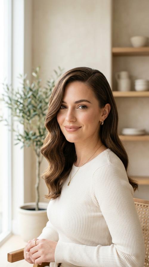 Polished Deep Side Part with Hollywood Waves