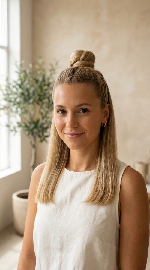 Polished Half-Up Top Knot