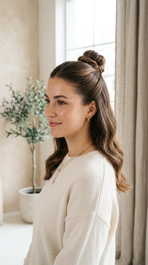 Polished Half-Up Top Knot