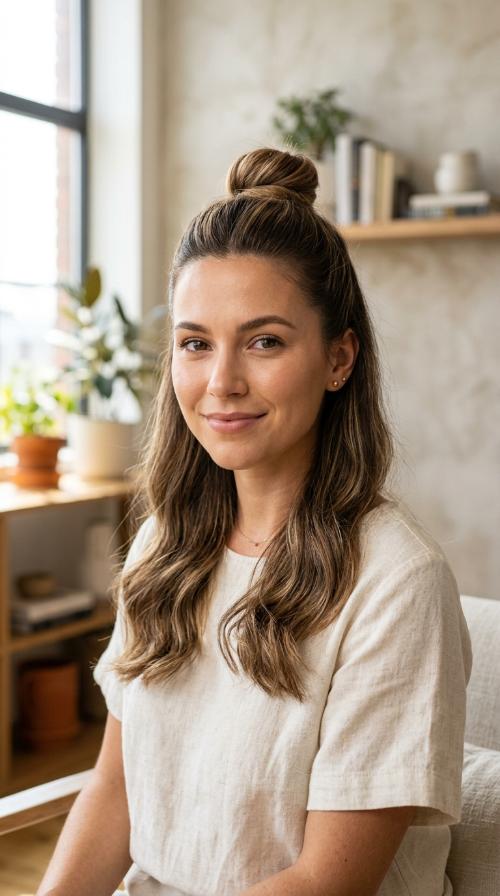 Polished Half-Up Top Knot