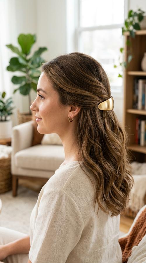 Polished Low Barrette Clip