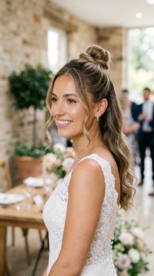 Polished Top Knot with Tendrils