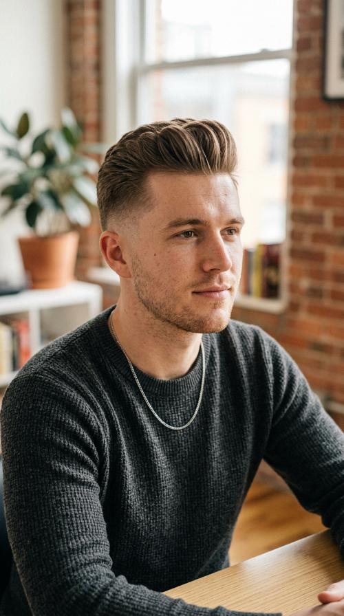 Pompadour with Taper Fade