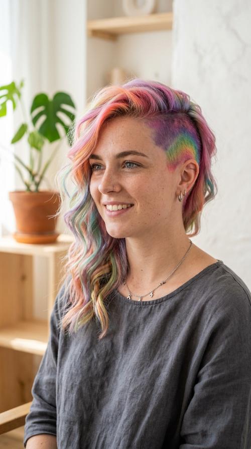 Rainbow Pastel Undercut