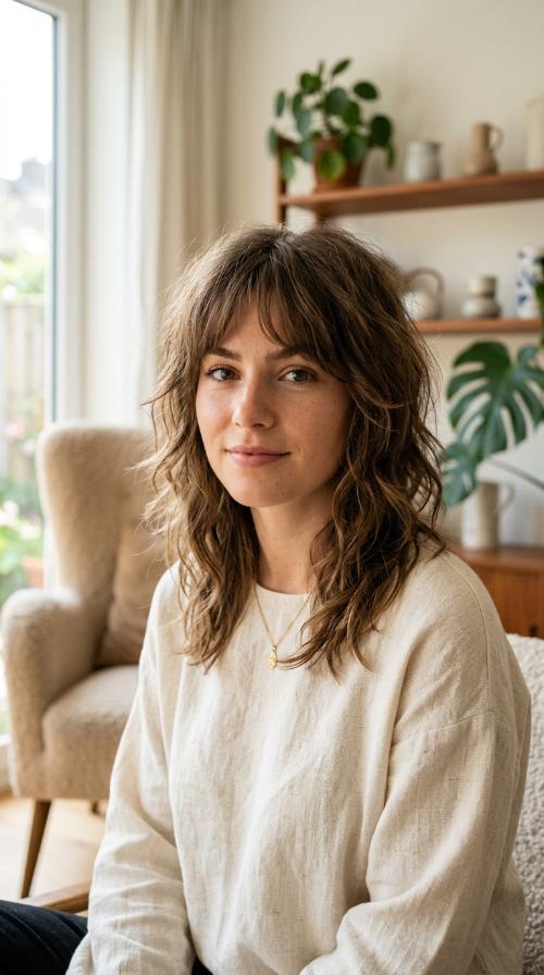 Razor Cut Wolf Cut with Soft Fringe