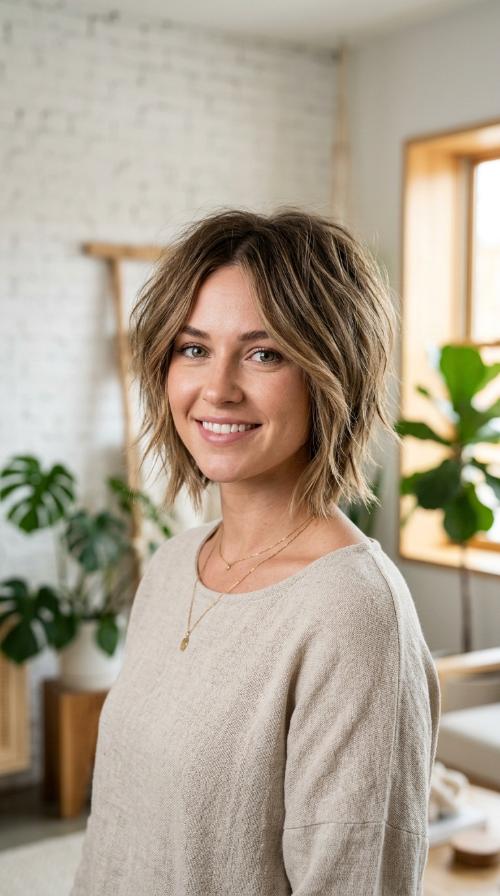 Razored Bob with Inverted Layers