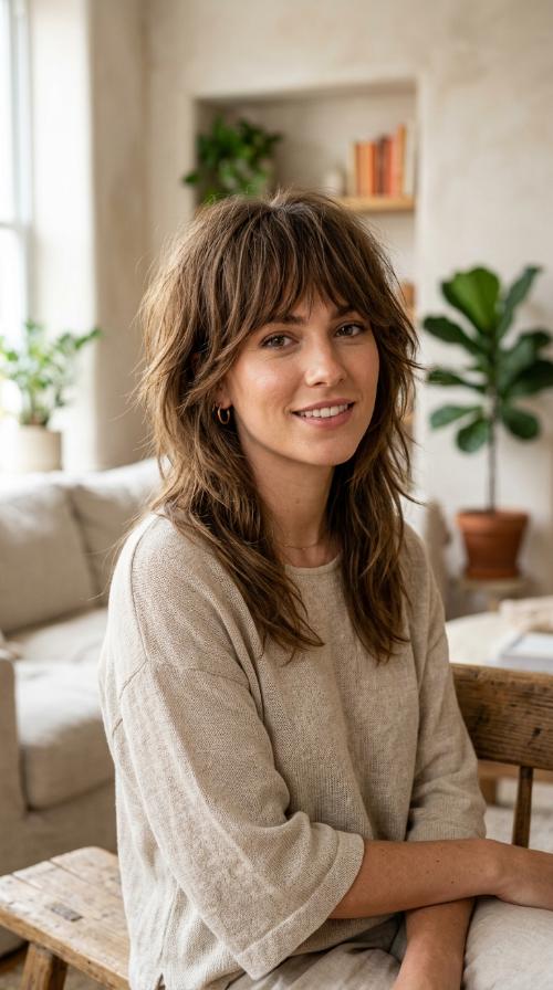 Razored Mid-Length with Shaggy Bangs