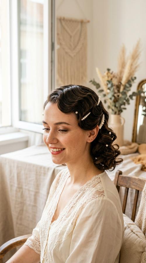 Retro Glamour with Pearl Pins