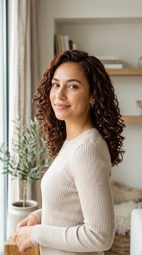 Rich Mahogany Polished Curls
