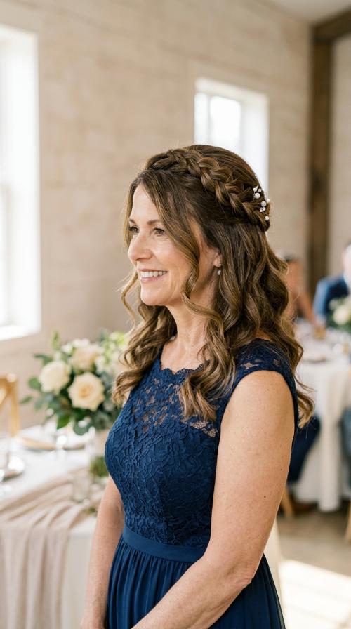 Romantic Half-Up Braided Crown