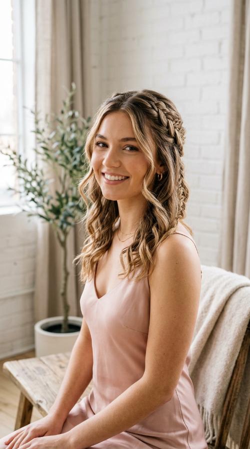 Romantic Half-Up Braids