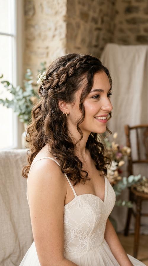 Romantic Half-Up Twisted Crown