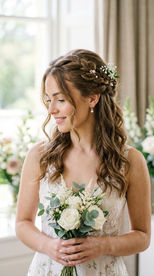 Romantic Half-Up Twisted Crown