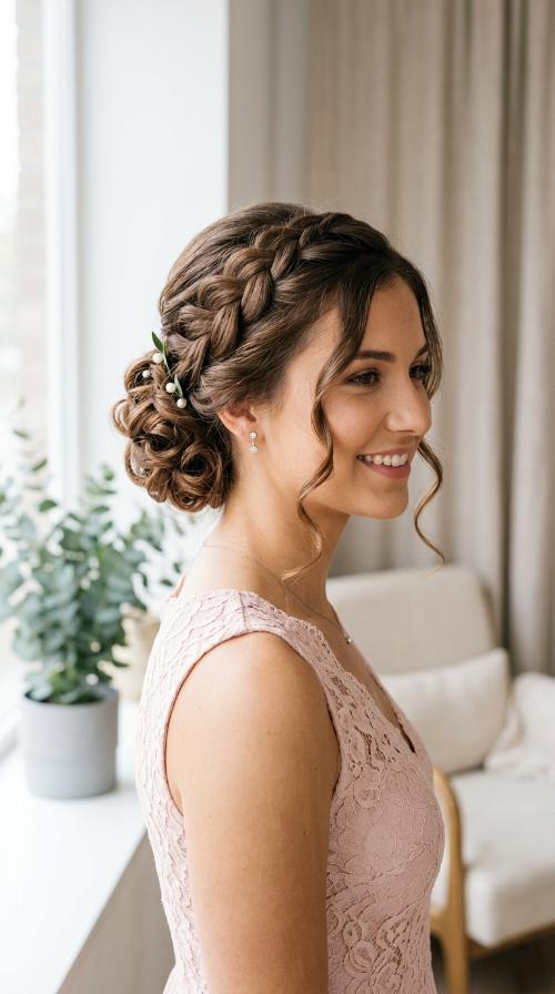 Romantic Side-Swept Braided Bun