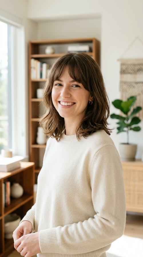 Rounded Bob with Bottleneck Bangs