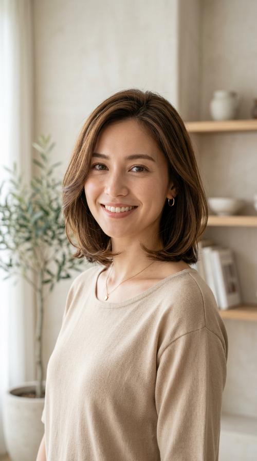 Rounded Collarbone Bob