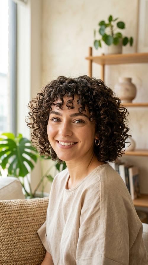Rounded Curly Bob