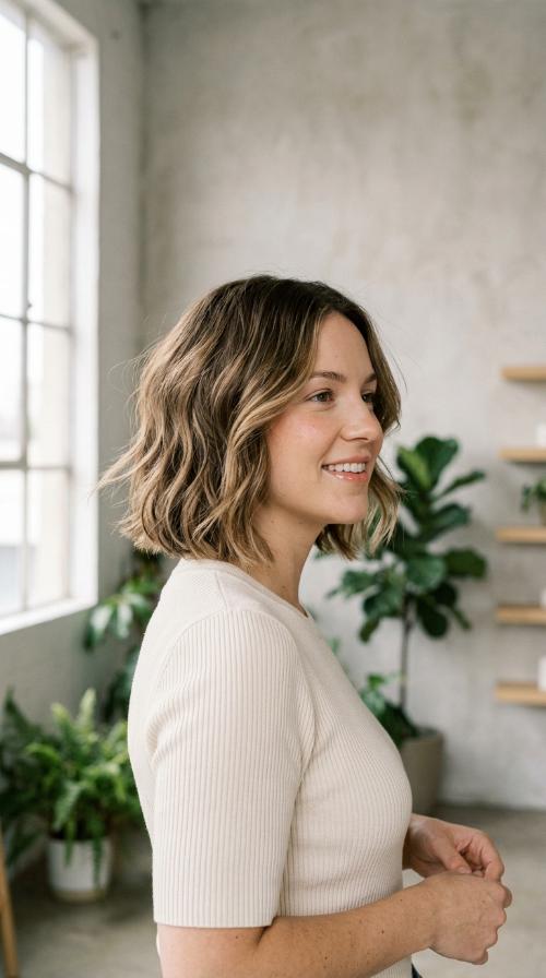 Rounded Layered Bob with Soft Waves