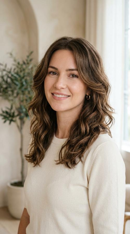 Rounded Layers for Wavy Hair
