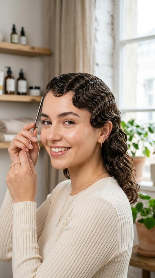 Sculptural Forehead Wave