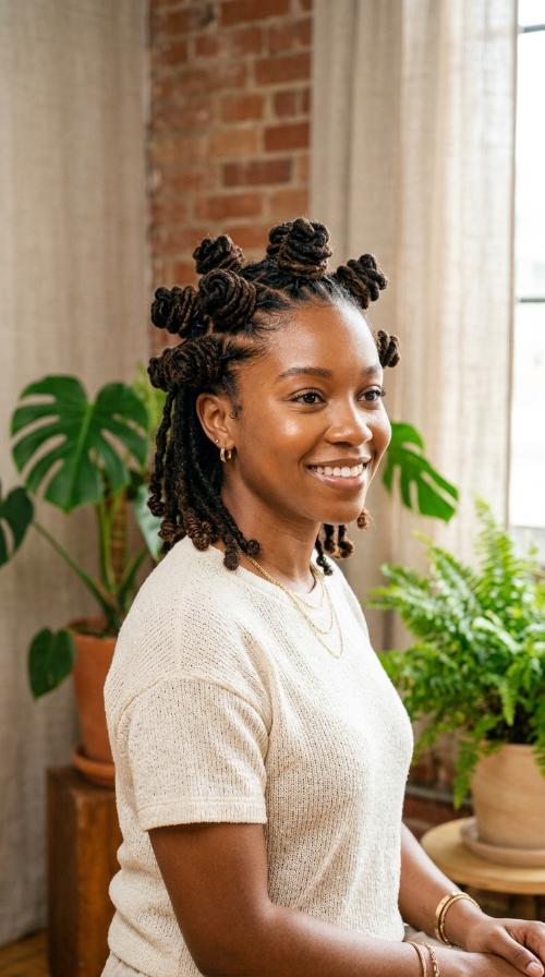 Sculptural Loc Bantu Knots