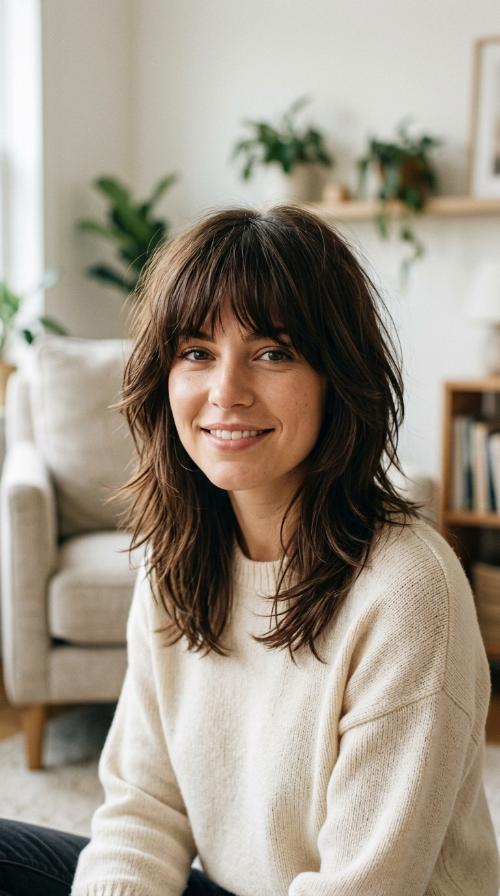 Shaggy Layered Bangs